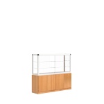 Vitrine, mit Unterschrank, 180 cm hoch, 200x50 cm (B/T), 